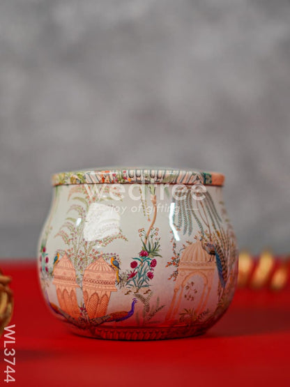 Metal Palace Garden Themed Storage Jar - WL3744