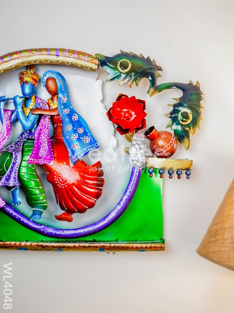 Metal Radha-Krishna Decorative Wall Hanging - WL4048