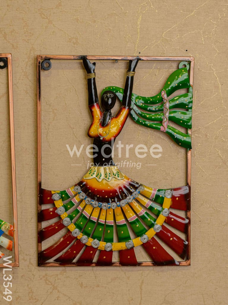 Metal Rajasthani Dancing Doll Frame Set of 2 WL3549 BLiS