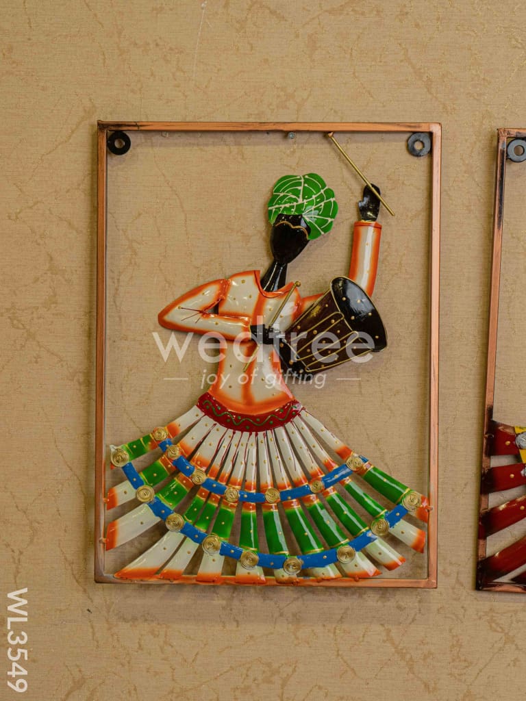 Metal Rajasthani Dancing Doll Frame Set of 2 WL3549 BLiS
