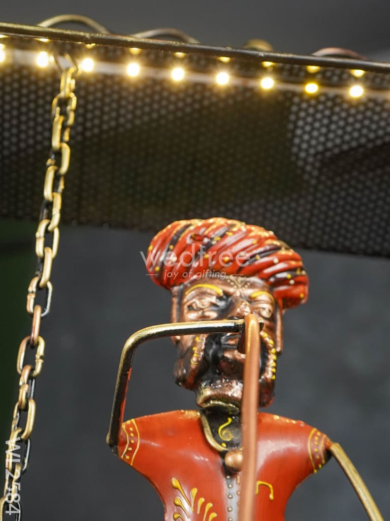 Metal Rajasthani Man on Swing - WL2584