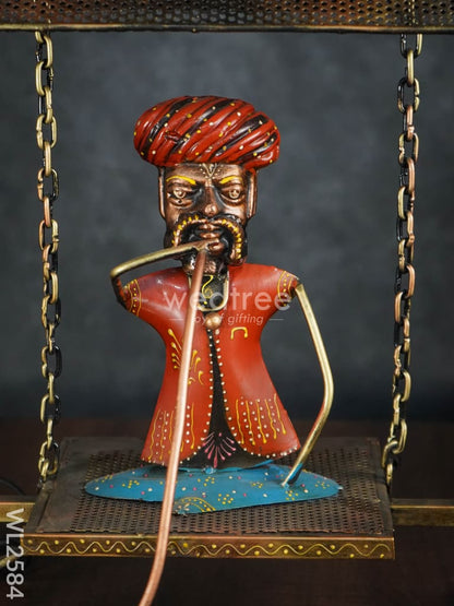 Metal Rajasthani Man on Swing - WL2584