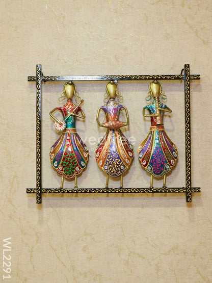 Metal Tribal Multi Colour Musicians Wall Hanging Frame - WL2291