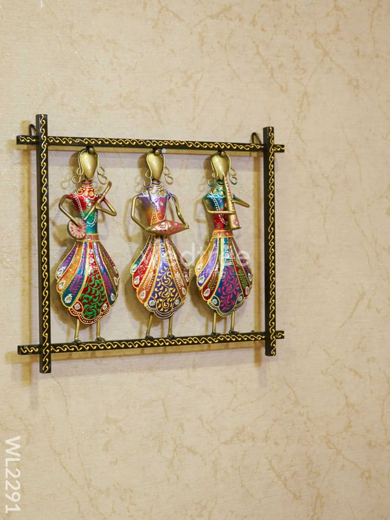 Metal Tribal Multi Colour Musicians Wall Hanging Frame - WL2291
