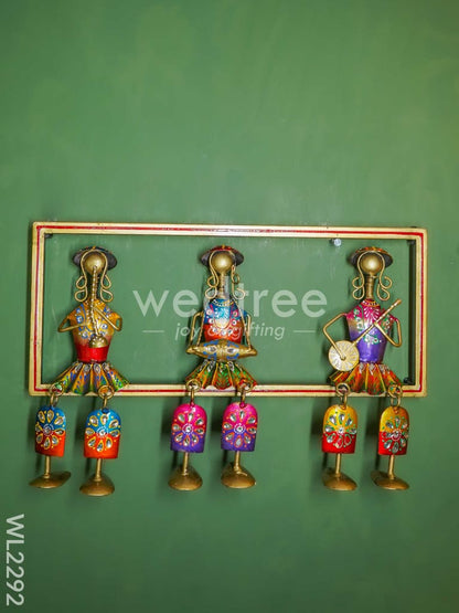 Metal Tribal Musicians Wall Hanging Frame - WL2292