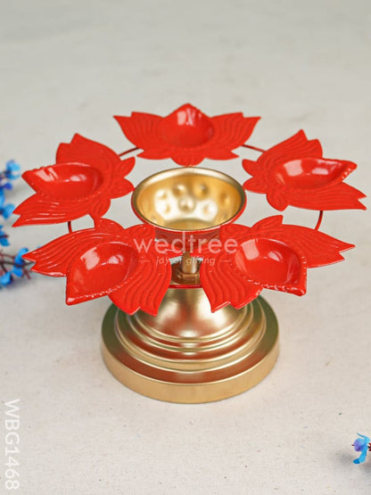 Metal Urli with Lotus Diya - WBG1468