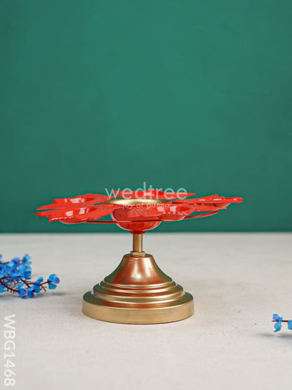 Metal Urli with Lotus Diya - WBG1468