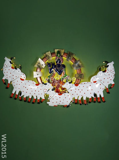 Metal Wall Decor - LED Krishna with Cows - WL2015