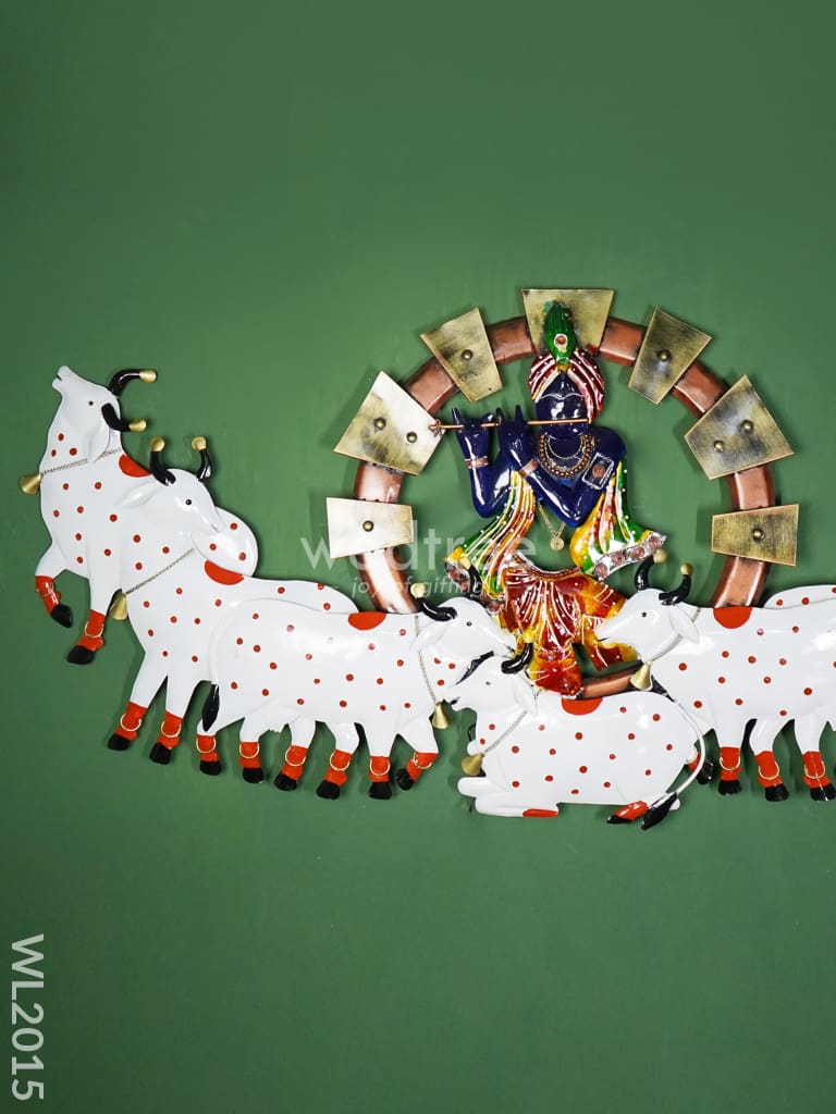 Metal Wall Decor - LED Krishna with Cows - WL2015