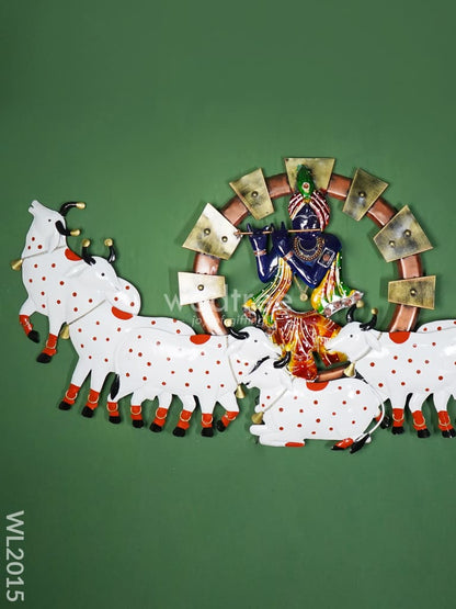 Metal Wall Decor - LED Krishna with Cows - WL2015