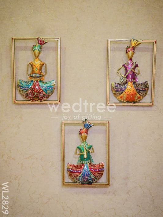 Metal Wall Hanging Musician Frame (Set of 3) - WL2829