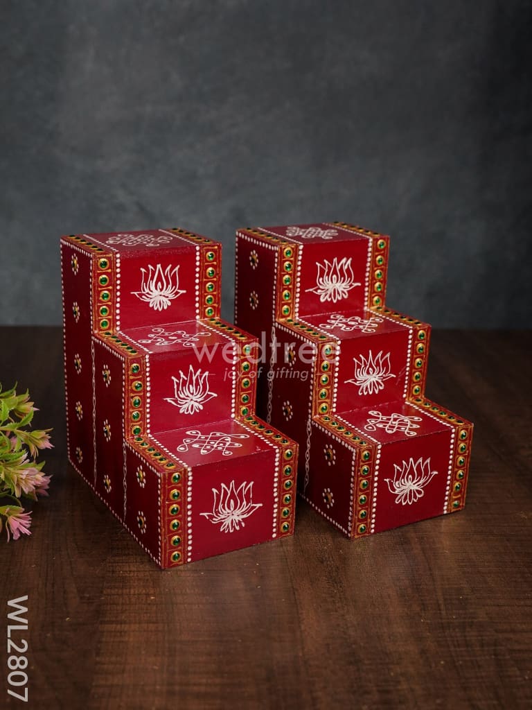 Mini Hand Painted Diya Padi - Set of 2 - WL2807