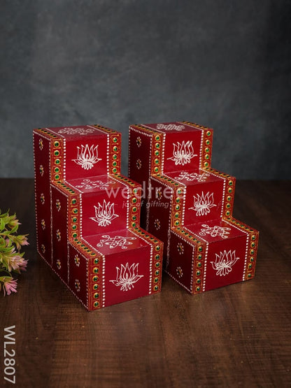 Mini Hand Painted Diya Padi - Set of 2 - WL2807