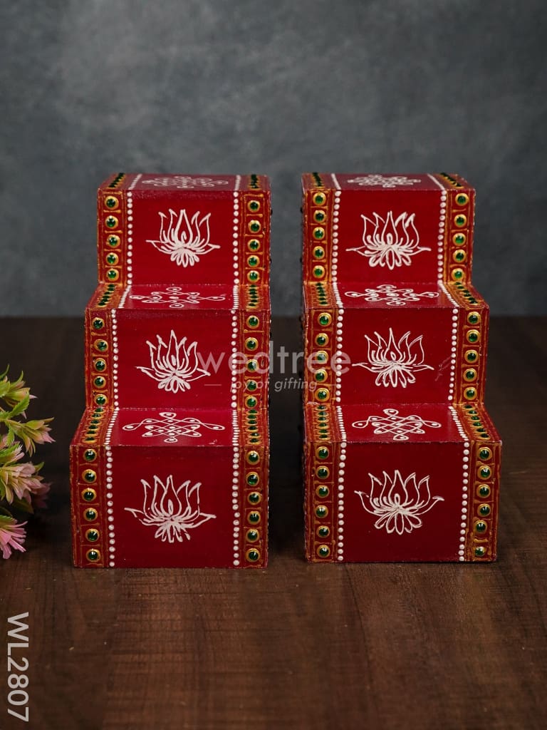 Mini Hand Painted Diya Padi - Set of 2 - WL2807