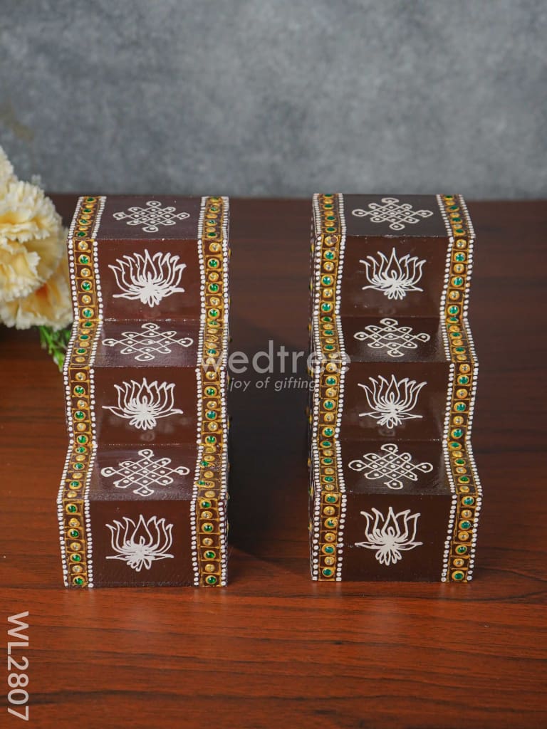 Mini Hand Painted Diya Padi - Set of 2 - WL2807