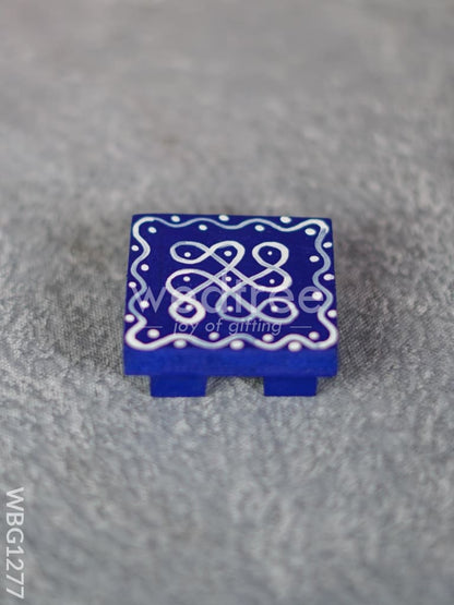 Miniature Wooden Manai with Rangoli Design - WBG1277