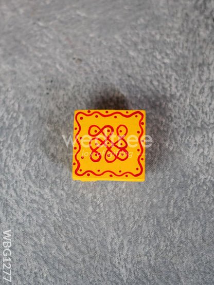 Miniature Wooden Manai with Rangoli Design - WBG1277