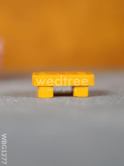 Miniature Wooden Manai with Rangoli Design - WBG1277