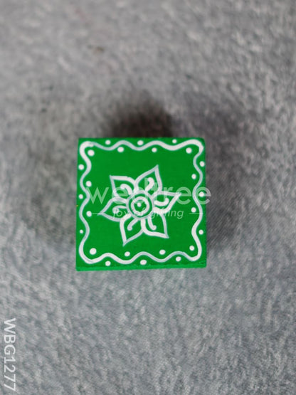 Miniature Wooden Manai with Rangoli Design - WBG1277