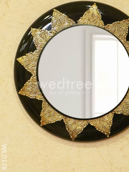 Mirrors - Polished Brass with Floral Design in black base - WL0180