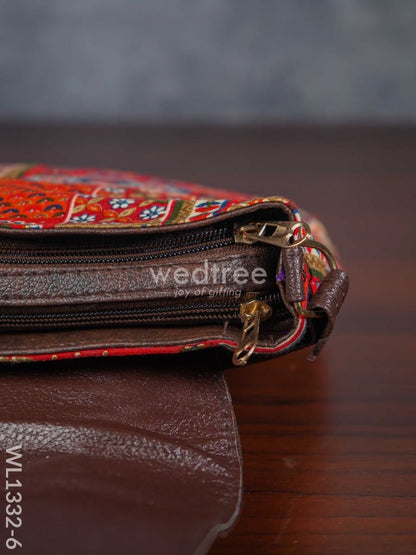 Multi-color Fabric & Leather Sling Bag - WL1332-6