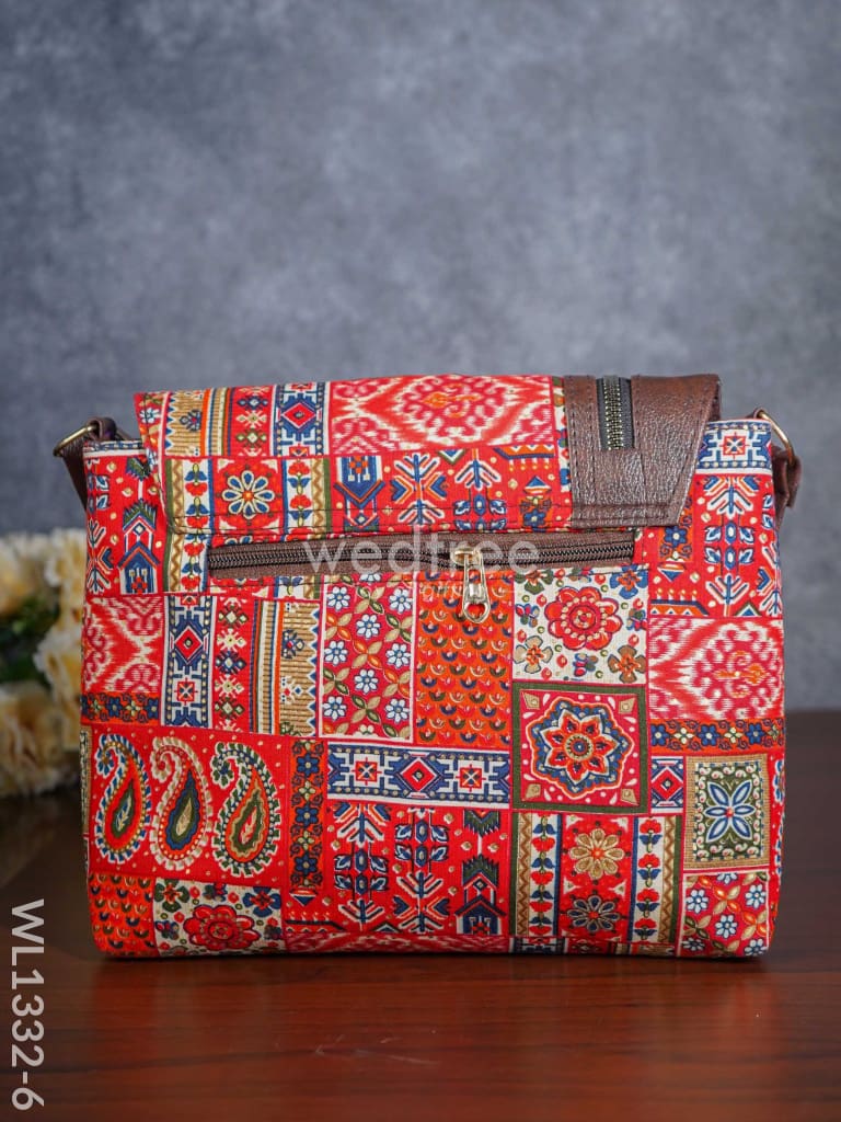 Multi-color Fabric & Leather Sling Bag - WL1332-6