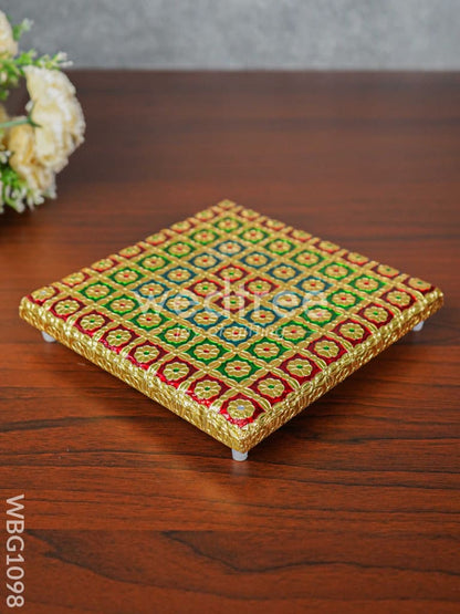 Multi Coloured Meenakari Manai - 8x8 inch - WBG1098