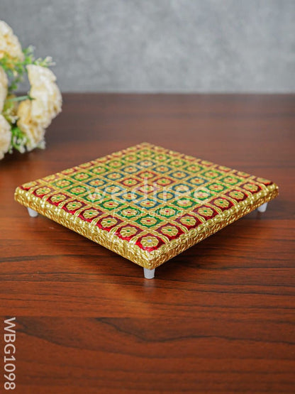 Multi Coloured Meenakari Manai - 8x8 inch - WBG1098