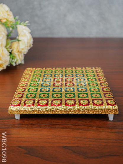 Multi Coloured Meenakari Manai - 8x8 inch - WBG1098