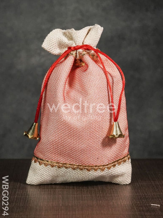 Netted String Bags with Golden lace and bells  -(6 X 9 ) Inches - WBG0294