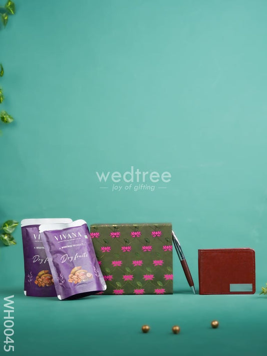 New Year Hamper 11 - Wallet & Pen with Dry Fruits - WH0045