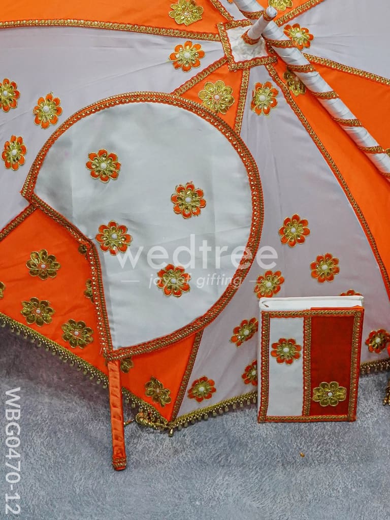 Orange & White Color Kasi Yatra Set - WBG0470-12