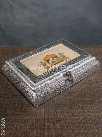 Oxidised Dry Fruit Photo Box Rectangle Shaped Medium - 10X7 inch - W3182