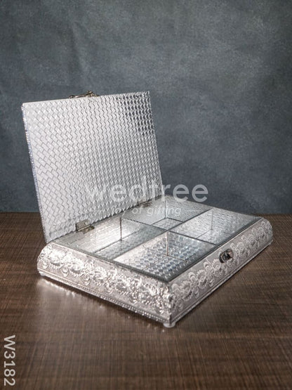 Oxidised Dry Fruit Photo Box Rectangle Shaped Medium - 10X7 inch - W3182