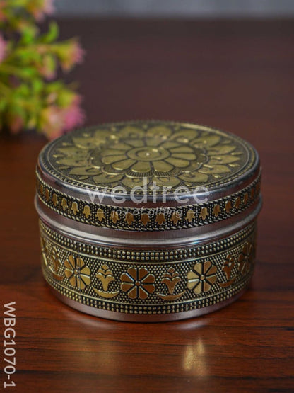 Oxidised Floral Poori Box - WBG1070