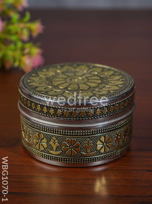 Oxidised Floral Poori Box - WBG1070