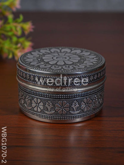 Oxidised Floral Poori Box - WBG1070