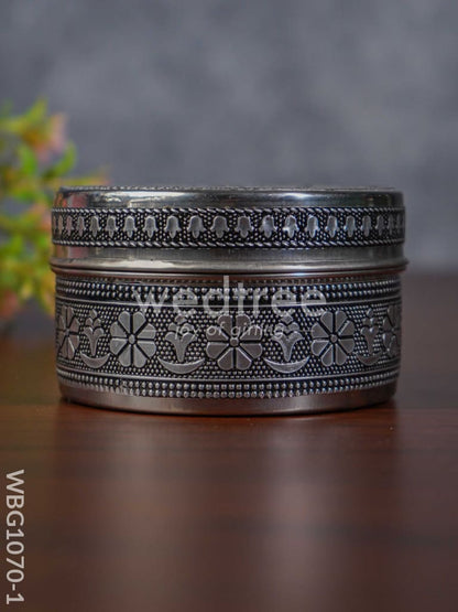 Oxidised Floral Poori Box - WBG1070