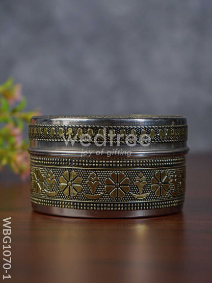 Oxidised Floral Poori Box - WBG1070