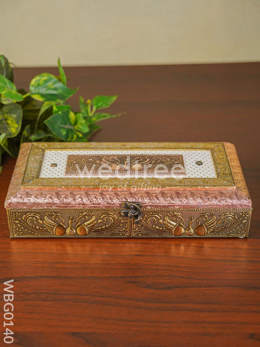 Floral Dry Fruit Box with Embossing - 12X6Inches - WBG0140