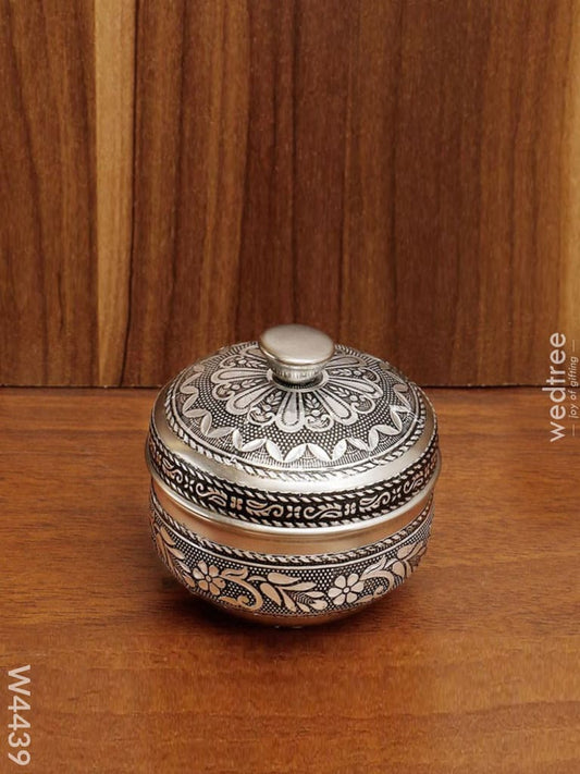 Oxidised Kumkum Box - W4439 Kumkum Holders