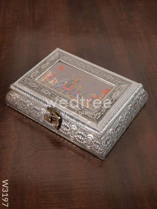 Oxidised photo box rectangle shaped small  8X6 inch - W3197