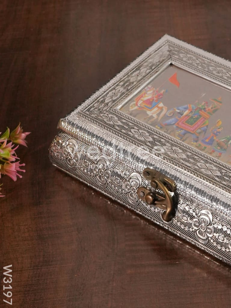Oxidised photo box rectangle shaped small  8X6 inch - W3197