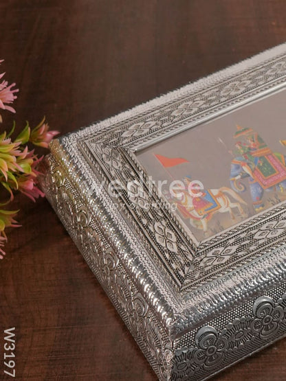Oxidised photo box rectangle shaped small  8X6 inch - W3197