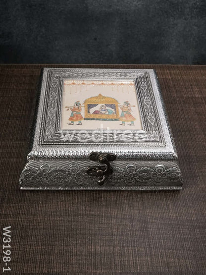 Oxidised photo box square shaped small -7x7 inch - W3198