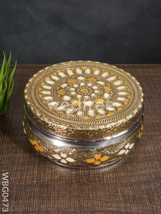 Oxidised Poori Box - 5 Inches - WBG0473