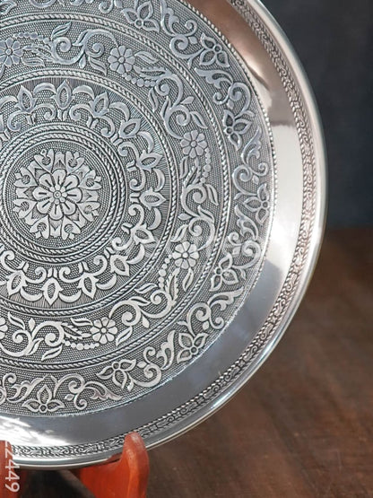 Oxidised Round Plate - 10 inch - WL2449