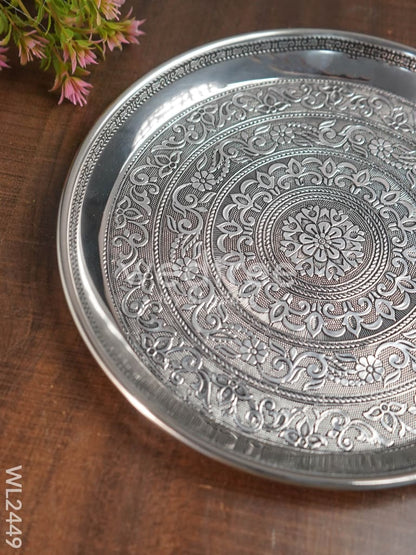 Oxidised Round Plate - 10 inch - WL2449