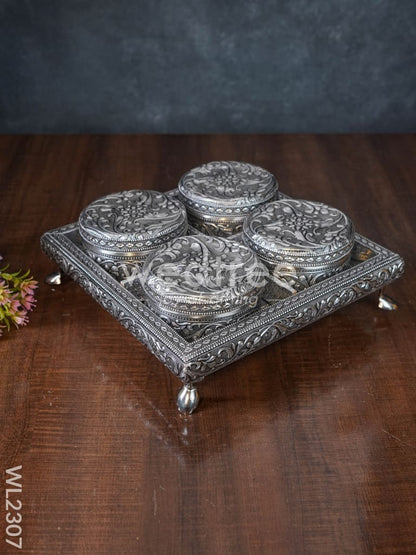 Oxidized Box with Tray Set (set of 4) - WL2307