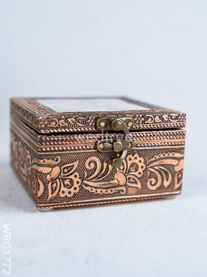 Oxidized Copper Pichwai Design Jewel Box - WBG1772